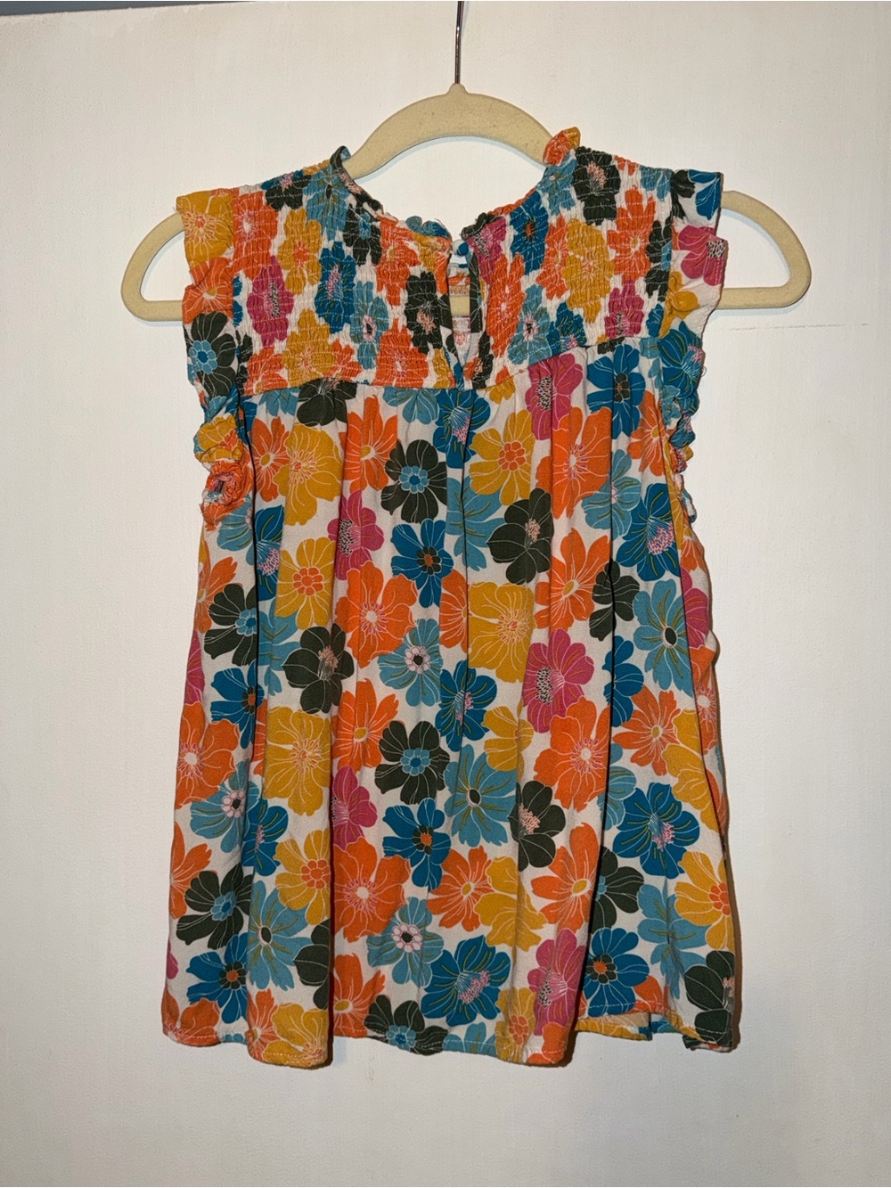 Hayden Floral Smocked Camisole Top - Orange, Blue, Yellow, Pink
